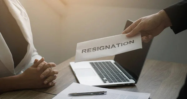 Male Employee Handed Out Resignation Envelope Manager — Stock Photo, Image