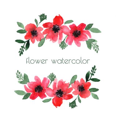 Çiçek suluboya vektör paketi