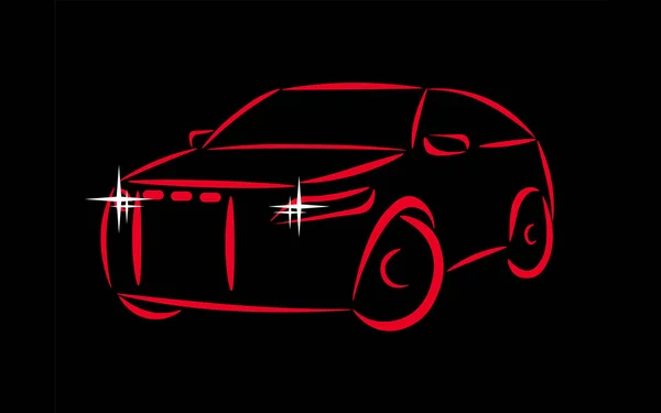 kırmızı bir arka plan üzerinde siyah araba