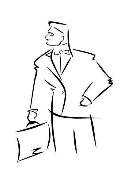 Bavullu bir adamın silueti.