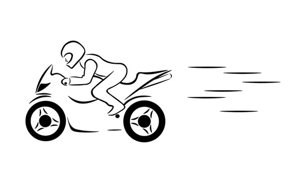 Мотоциклист едет на мотоцикле — стоковый вектор