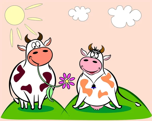 Byk i krowa — Wektor stockowy