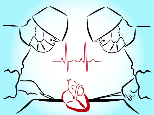 Operace srdce a cév — Stockový vektor