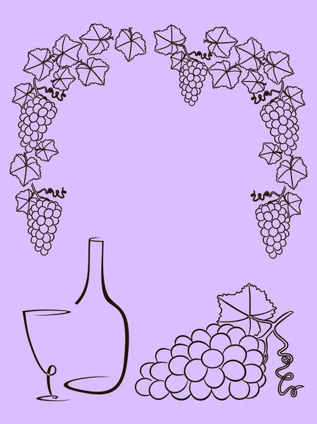 Bir şişe şarap ve üzüm.