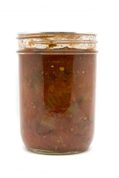 Frasco de salsa enlatada em casa — Fotografia de Stock