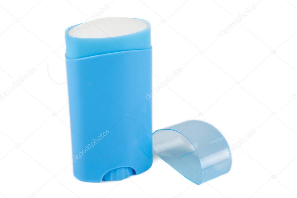 Blue deodorant container 