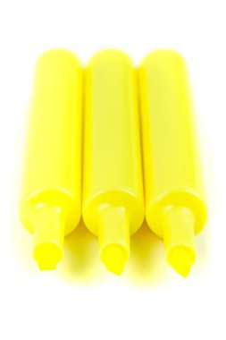 Üç sarı Fosforlu Kalemler