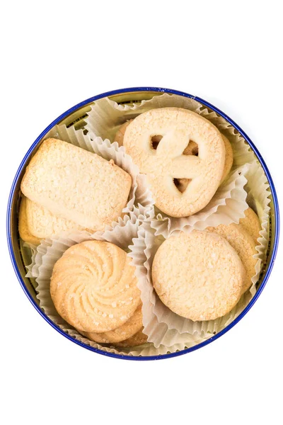 Galletas de azúcar de Navidad en una lata —  Fotos de Stock