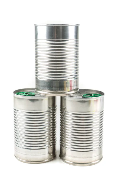 Three tin cans Royalty Free Stock Photos