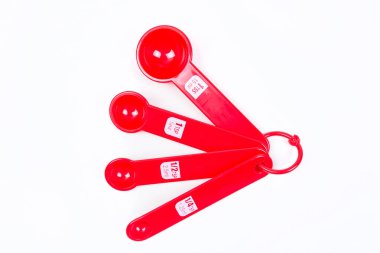 Red measuring spoons  clipart