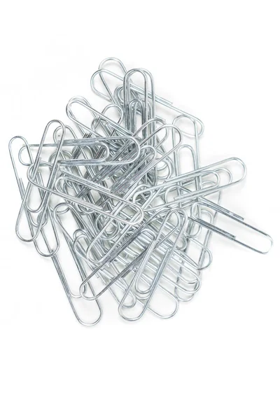 Stapel van zilveren Paperclips — Stockfoto