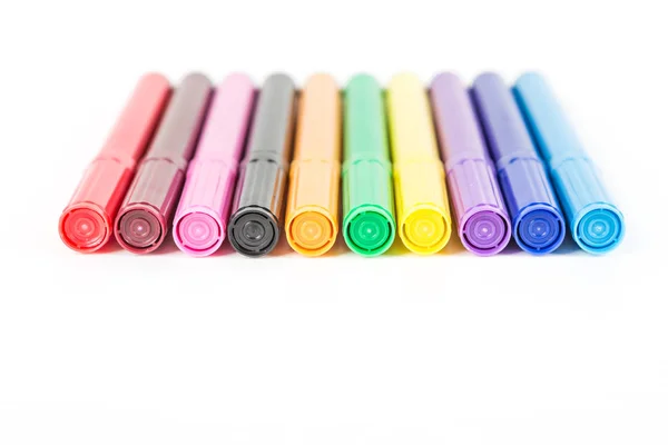 Rainbow colored pack of markers — Stock Photo, Image