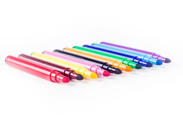 Rainbow colored pack of markers — Stock Photo, Image