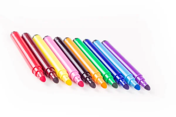 Regenboog gekleurde pack van markers — Stockfoto