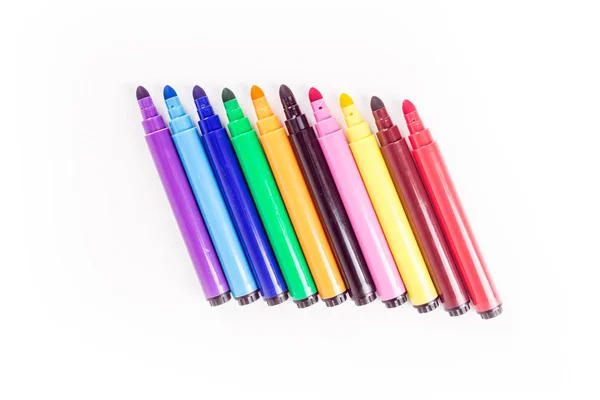 Pacchetto arcobaleno colorato di marcatori — Foto Stock