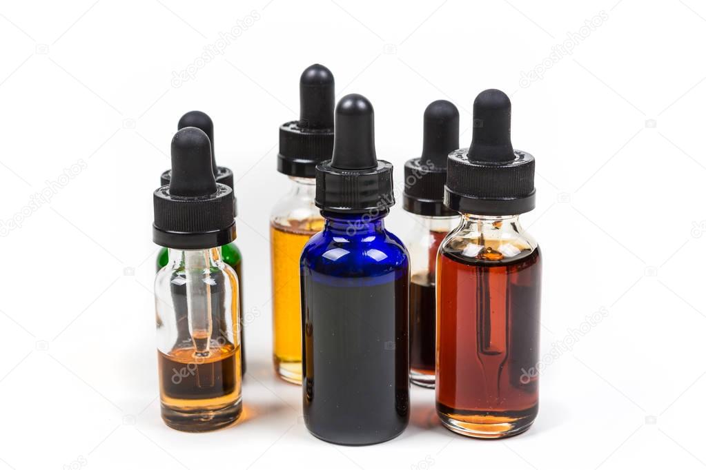Assorted flavors of vape juice