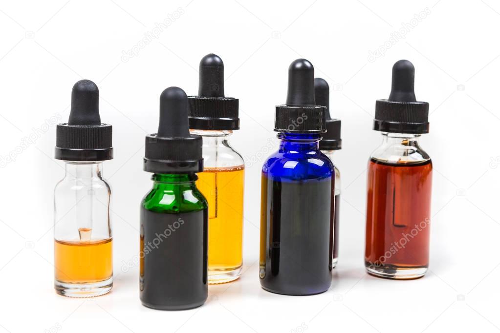 Assorted flavors of vape juice