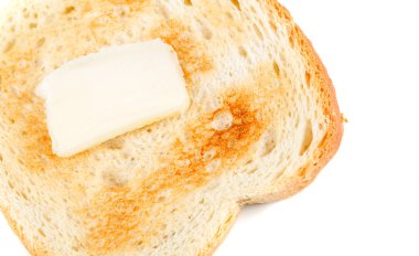Bütün tahıl ekmeği tereyağı bir pat ile tost