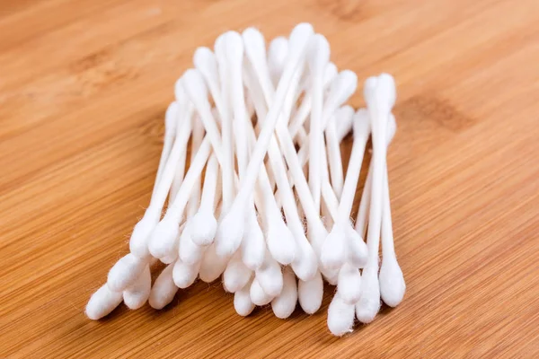 Pile of white cotton swabs