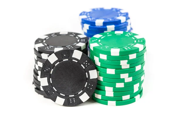 Pilhas de fichas de poker — Fotografia de Stock