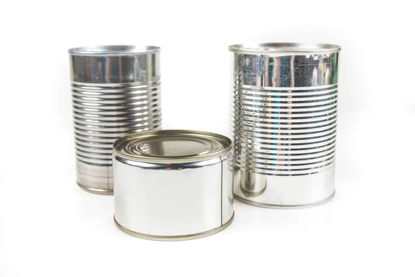 Tres latas de lata — Foto de Stock