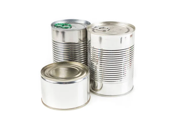 Tres latas de lata — Foto de Stock