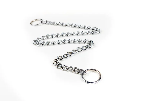 Silver metal choke chain for dog — Stock Photo, Image