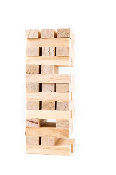 Turm aus Holzspielsteinen — Stockfoto