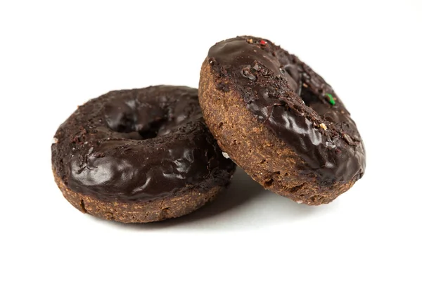 Chocolate frosted cake donuts — Stock Photo, Image