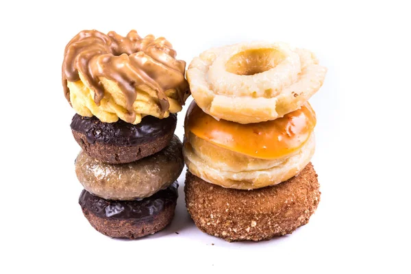 Sortierte glasierte und mattierte Donuts — Stockfoto