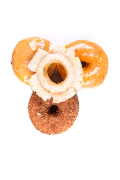 Sortierte glasierte und mattierte Donuts — Stockfoto