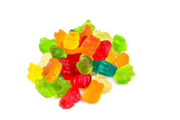 Zielony żółty czerwony niebieski gummy niedźwiedzie — Zdjęcie stockowe