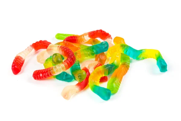 Mångfärgade gummy maskar — Stockfoto