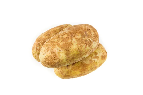 Drie aardappelen geïsoleerd — Stockfoto