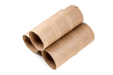 Birkaç boş tuvalet kağıt rulolar