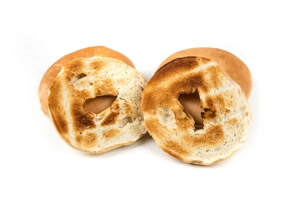 Plain white toasted bagels — Stock Photo, Image