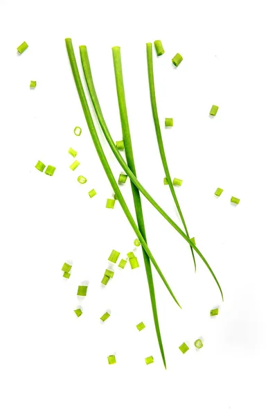 Green onions chopped and stalks — Stock Photo, Image