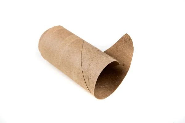 Развернутый цилиндр для туалетной бумаги — стоковое фото