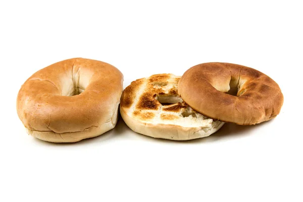 Plain white toasted bagels — Stock Photo, Image