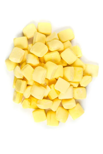 Stapel van gele muntjes — Stockfoto
