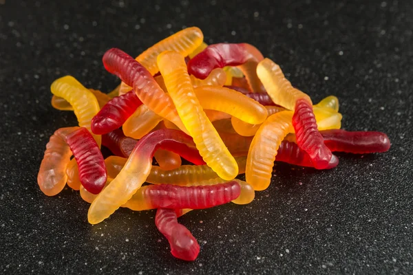 Pile of organic jelly worms — Stock Photo, Image