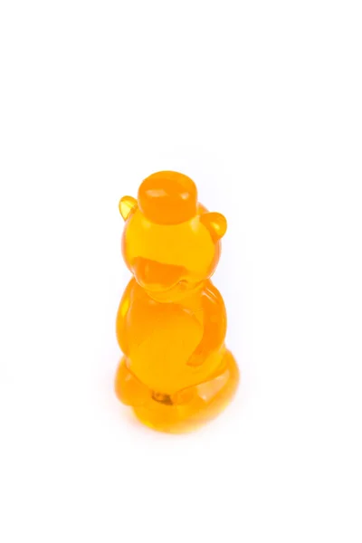Childs Speelgoed Plastic Voedsel Gegoten Schaal Honingbeer — Stockfoto