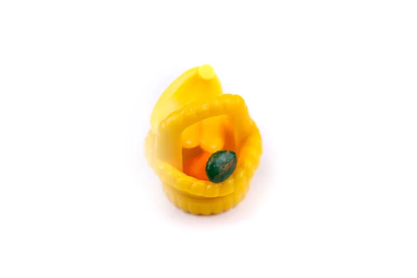 Childs Speelgoed Plastic Voedsel Gegoten Schaal Mand Met Groenten Fruit — Stockfoto