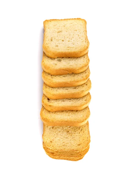 Pequenas Torradas Desidratadas Crostini Crackers Para Café Manhã Sobremesas — Fotografia de Stock