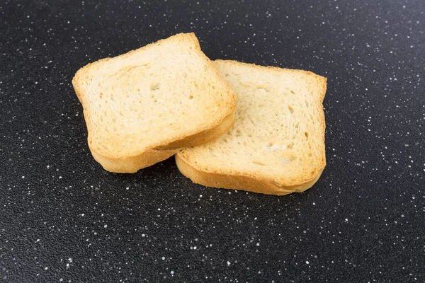 Pequenas Torradas Desidratadas Crostini Crackers Para Café Manhã Sobremesas — Fotografia de Stock