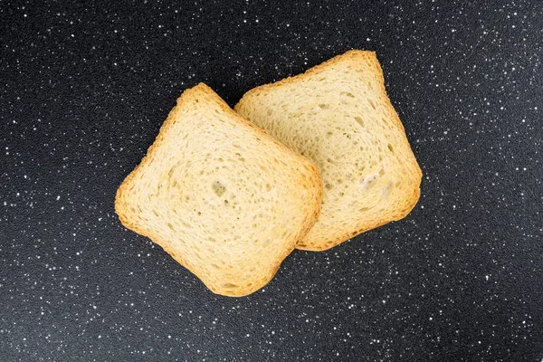 Dehydrated Small Toast Crostini Crackers Breakfast Desserts — Stock Photo, Image