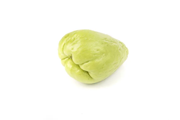 Een Rauwe Hele Rijpe Groene Chayote Mexicaanse Pompoen — Stockfoto