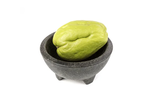 Een Rauwe Hele Rijpe Groene Chayote Mexicaanse Pompoen — Stockfoto