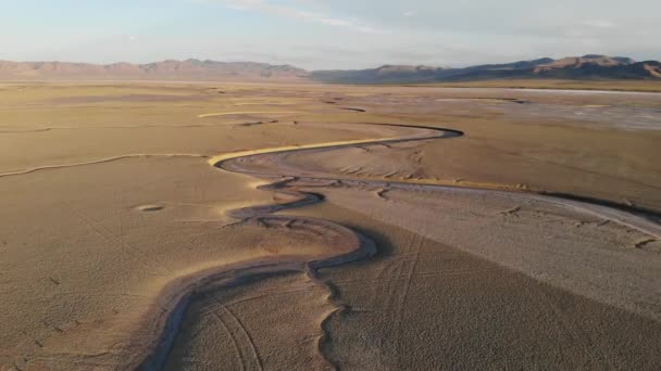 Moving Zig Zag Water Channels Salt Flats — Stock Video