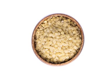 Bir avuç dolusu yıldız biçimli kurutulmuş makarna.